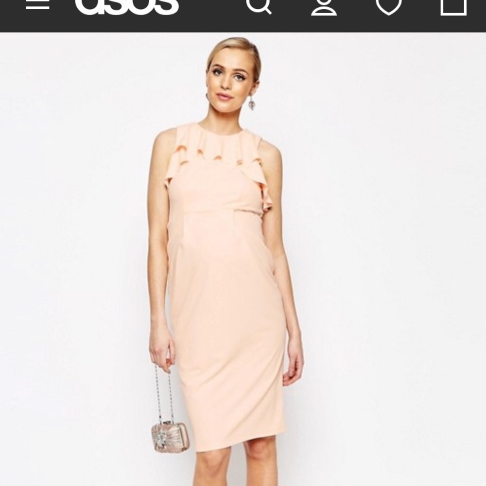 NWT ASOS Maternity Pencil Dress With Ruffle- Sz 4